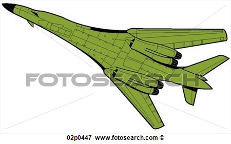 Clip Art Of B 1 Bomber 02p0447   Search Clipart Illustration Posters