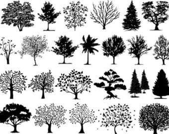 Download 24 Tree Silhouette Clip Art Digital Tree Silhouette Clipart
