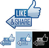 Facebook Like Clipart Like And Share Thumbs Up