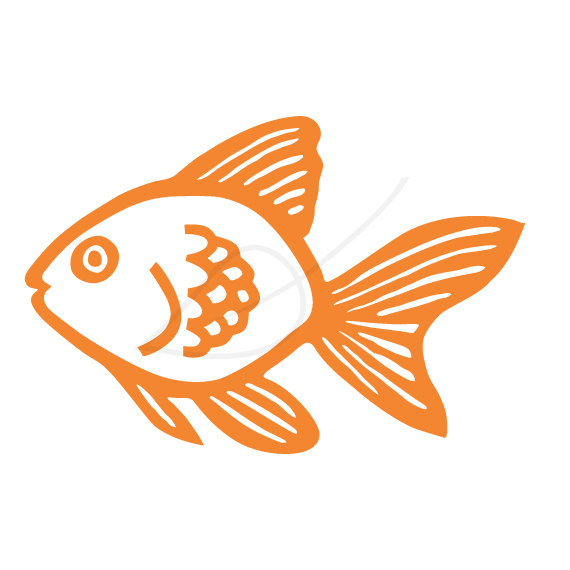 Gold Fish Clip Art Goldfish Digital Stamp Clip