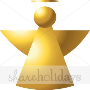 Golden Gradient Angel   Christmas Topper Clipart