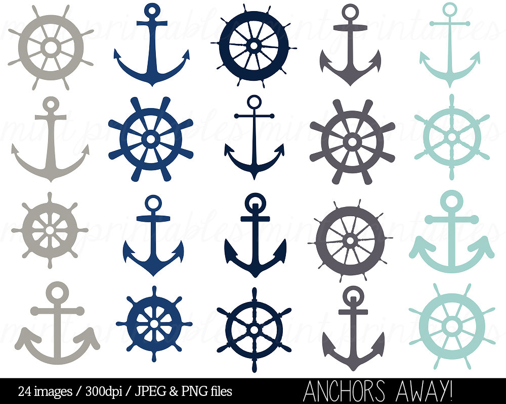 Nautical Clipart Clip Art Anchor Clipart Helm Clipart Sailing Ocean