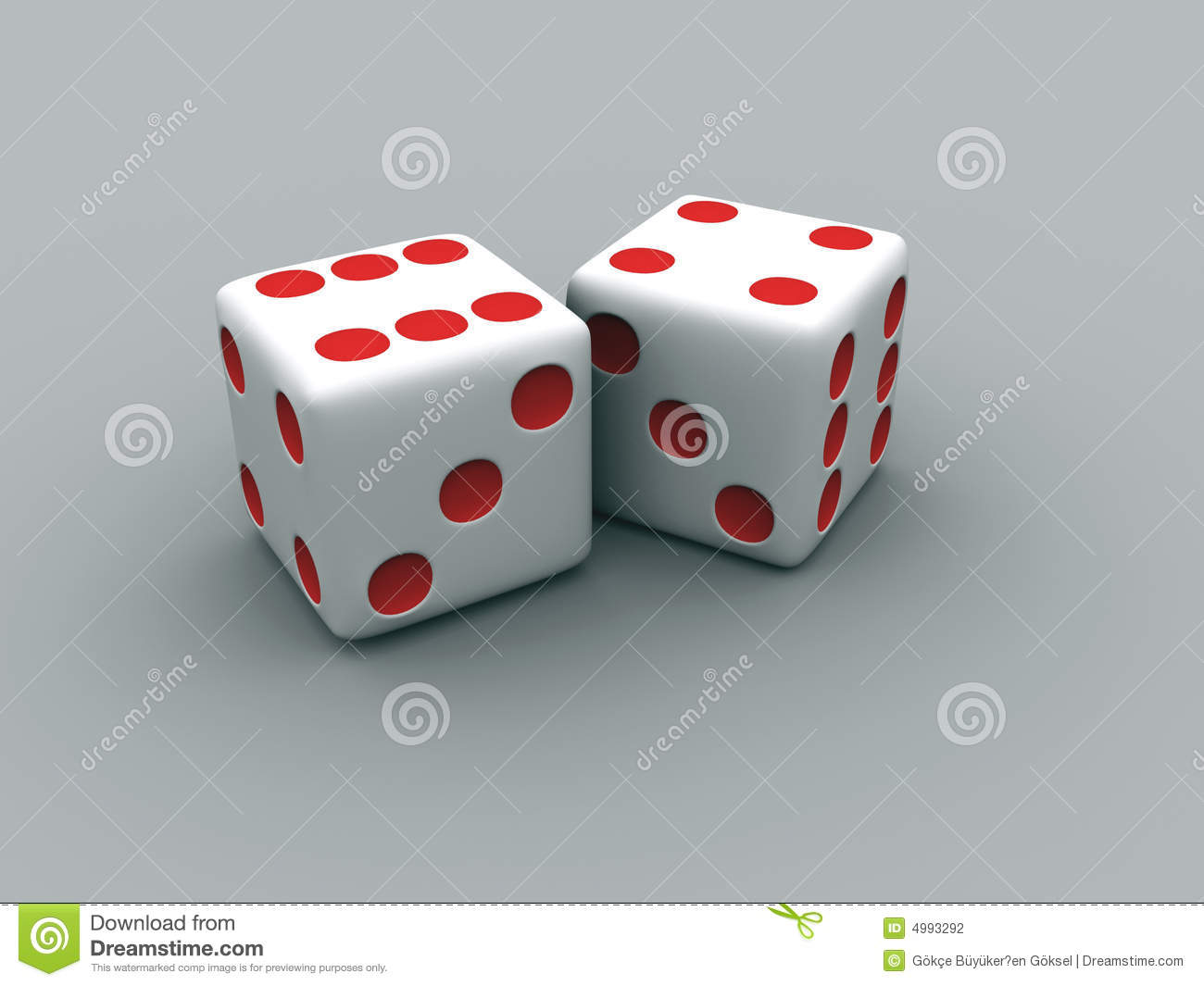 Pair Of Dices With Red Dots