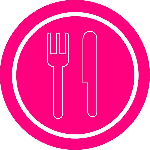Pink Plate With Knife And Fork Clip Art At Clker Com   Vector Clip Art
