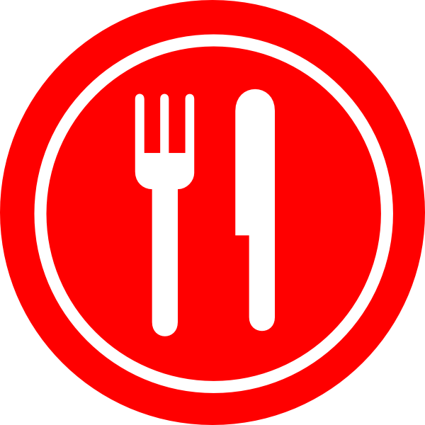 Red Plate With Knife And Fork Clip Art At Clker Com   Vector Clip Art
