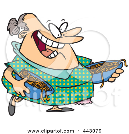 Royalty Free Rf Clip Art Illustration Of A Cartoon Happy Woman Serving