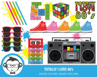 Totally I Love The 80 S Digital Clip Art   Instant Download Digital