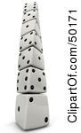 Tower Of Stacked White 3d Dice With Black Dots Posters Art Prints By