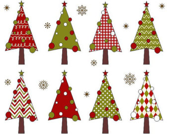 Trees Clip Art Xmas Trees Clipart Christmas Digital Clip Art