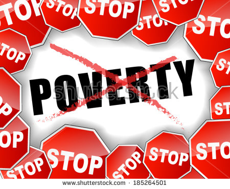 Vector Illustration Of Stop Poverty Concept Background   Stock Vector