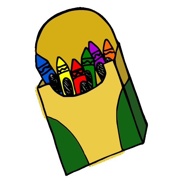 With Crayons Clip Art