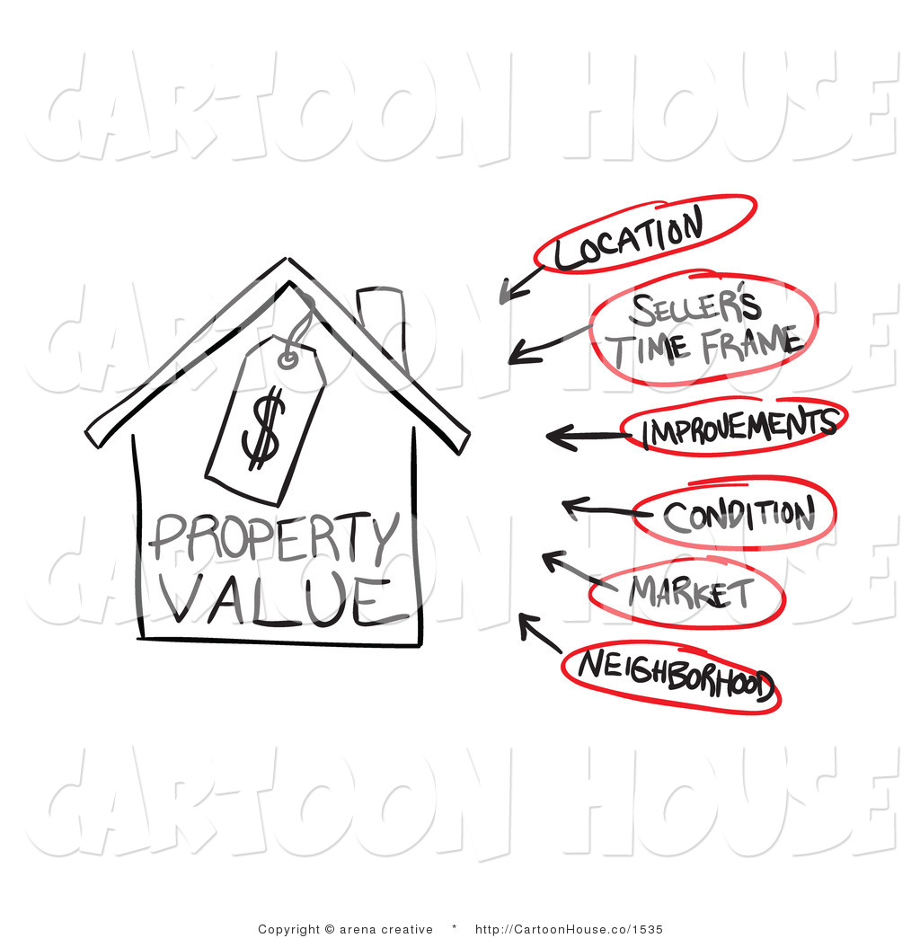     Cartoon Of A Sketched Property Value House Diagram By Arena Creative