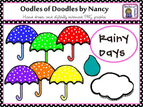 Classroom Freebies Too  Polka Dot Umbrella Clip Art Set