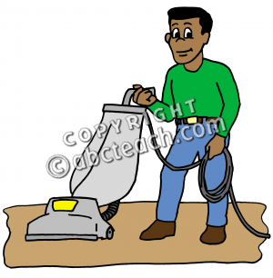 Clip Art  Kids  Chores  Vacuuming Color   Preview 1