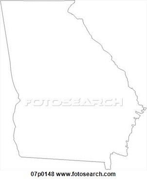 Clip Art Of Georgia Map 07p0148   Search Clipart Illustration Posters