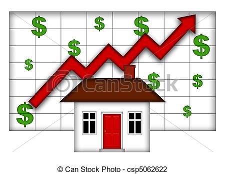 Clip Art Of Real Estate Home Values Going Up Chart Csp5062622   Search    