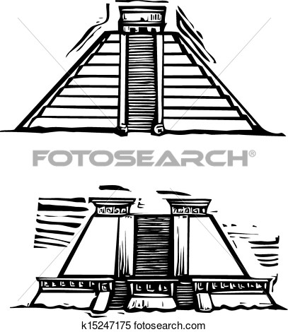 Clipart   Mayan Pyramids  Fotosearch   Search Clip Art Illustration