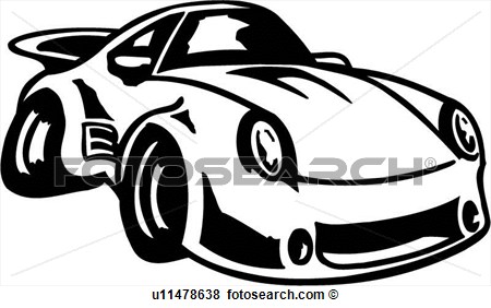     Drive Fast Speed Sport Toon Car Toon View Large Clip Art Graphic