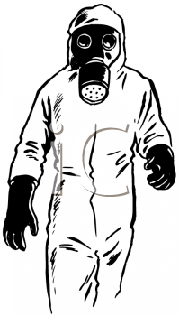 Free Clip Art Image  Person Wearing A Biohazard Suit With A Gas Mask