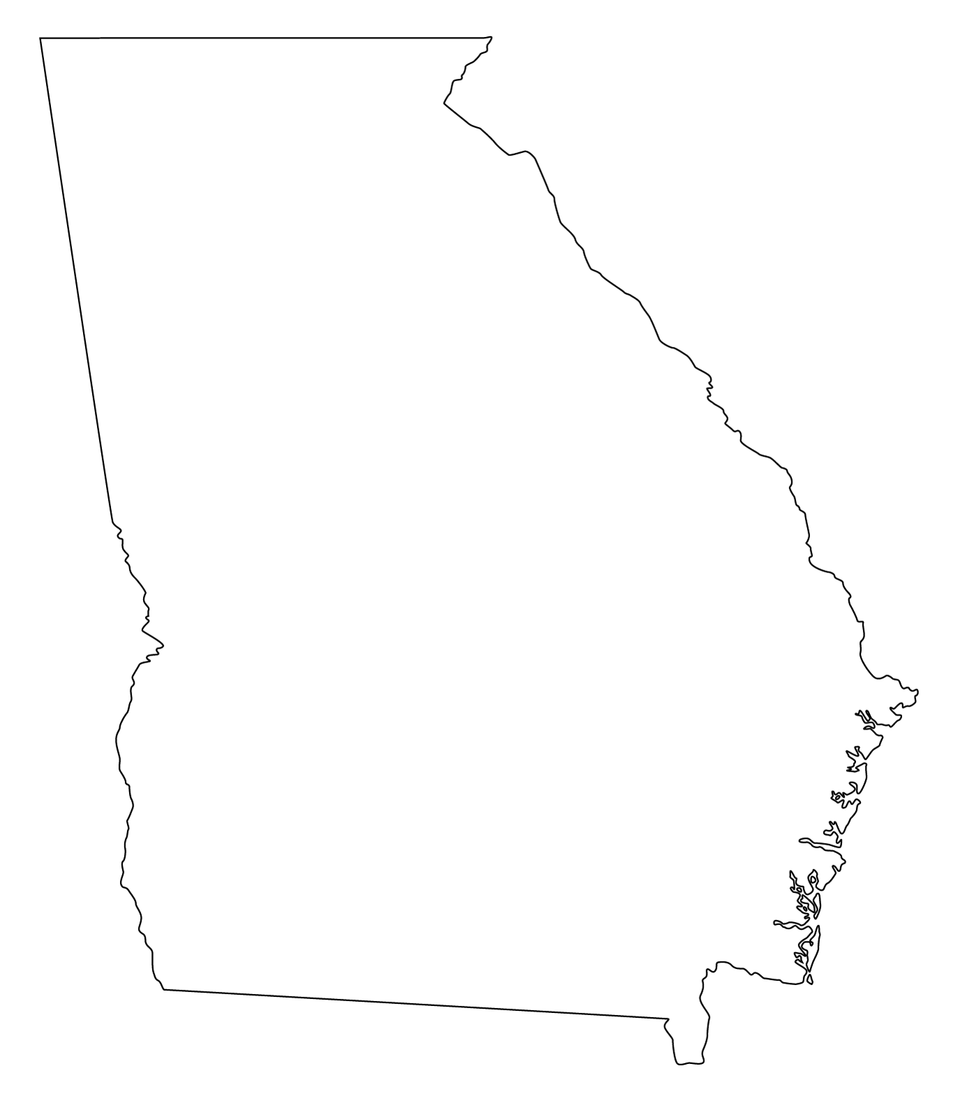 Georgia Outline Map   Clipart Best