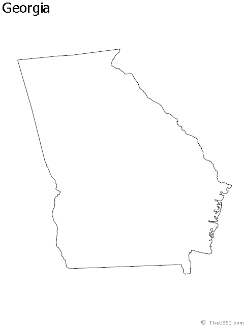 Georgia State Blank Outline Map