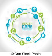 Health Care Over Gray Background Vector Illustration