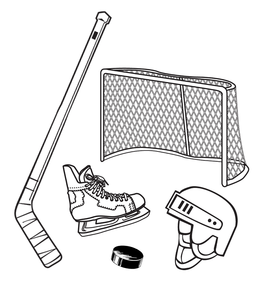 Hockey Skates Clipart Hockey  Skate Stick Net