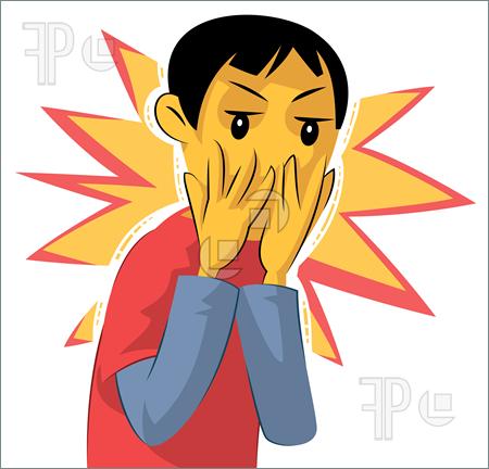 Illustration Of Appalled Face Expression Of Teenager  Explosion In The