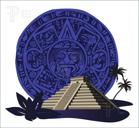 Illustration Of Mayan Pyramid  Vector Clip Art To Download At