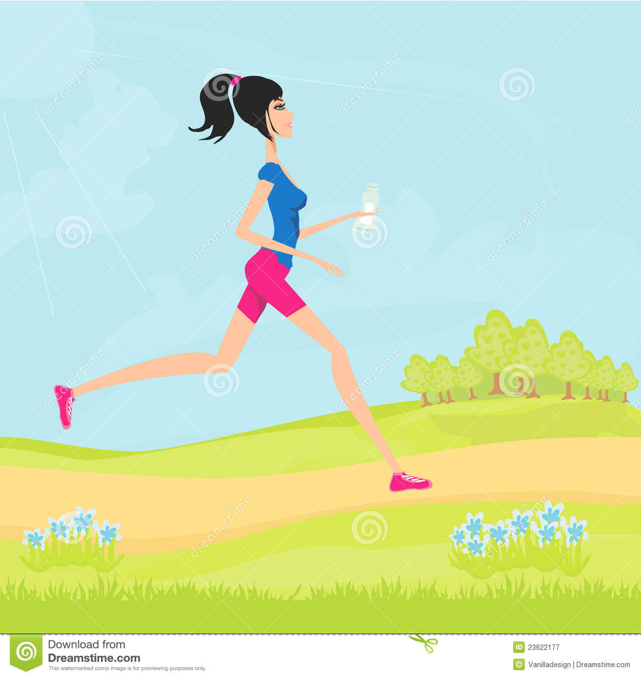 Jogging Girl In Summer Royalty Free Stock Photography   Image