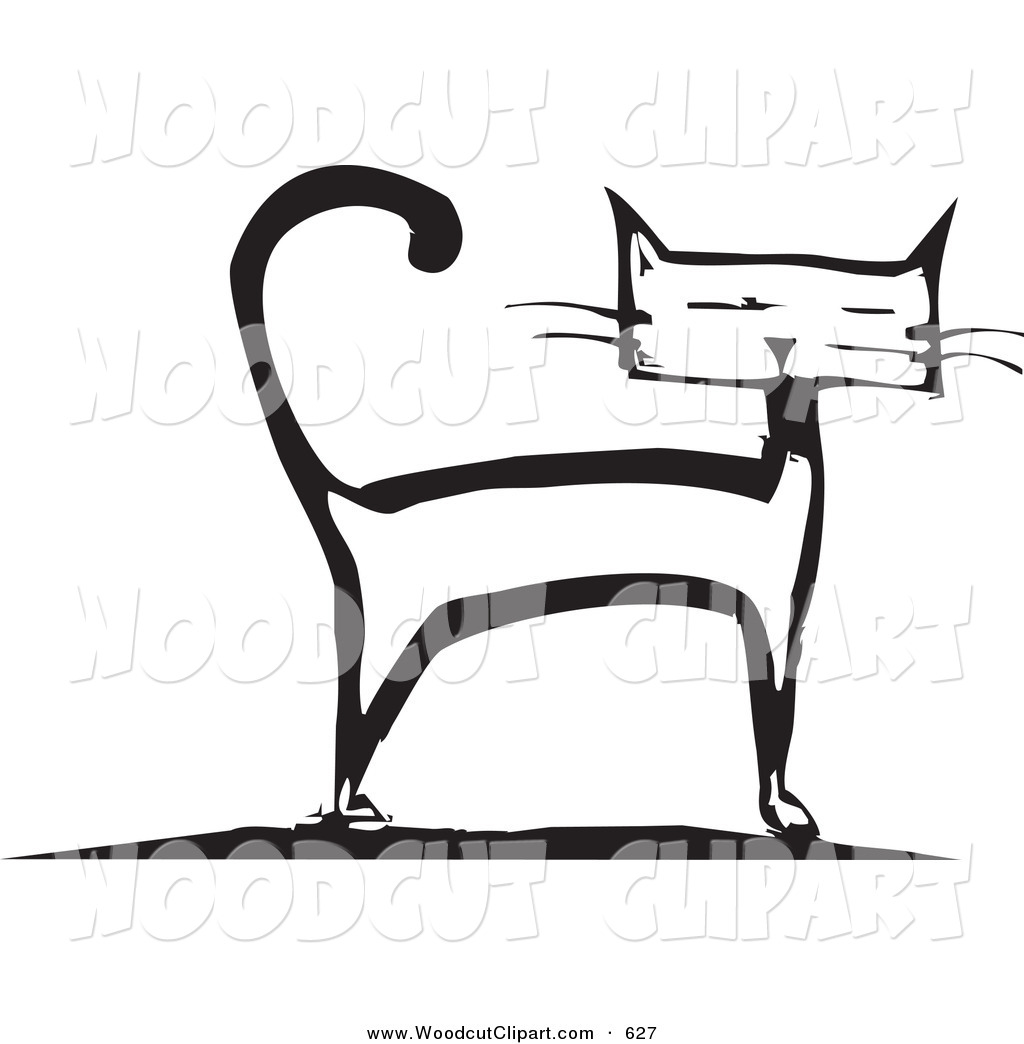 Larger Preview  Vector Clip Art Of A Black And White Wood Cut Styled