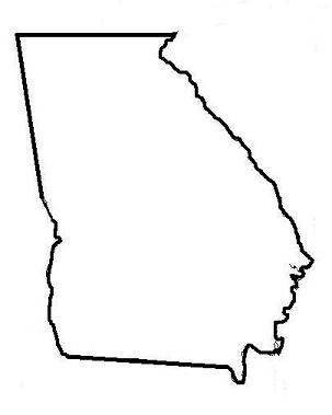 Map Outline Georgia State Clipart