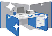 Office Desk Clipart Royalty Free  3842 Office Desk Clip Art Vector