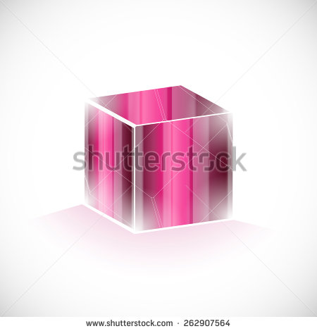 Pink Cube Crystal Gem Glass Icon Logo Template Vector   Stock Vector