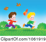 Royalty Free  Rf  Clipart Illustration Of A Brunette Boy Running   2