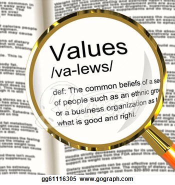 Values Definition Magnifier Showing Principles Virtue And Morali  Clip