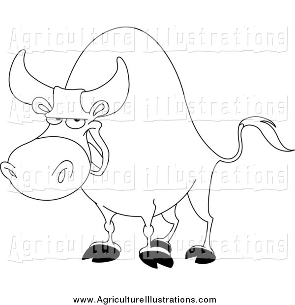 Agriculture Clipart Of A Black And White Bull By Yayayoyo    853