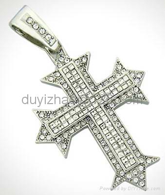 Bling Necklace Cross Bling Pendant Necklace 1