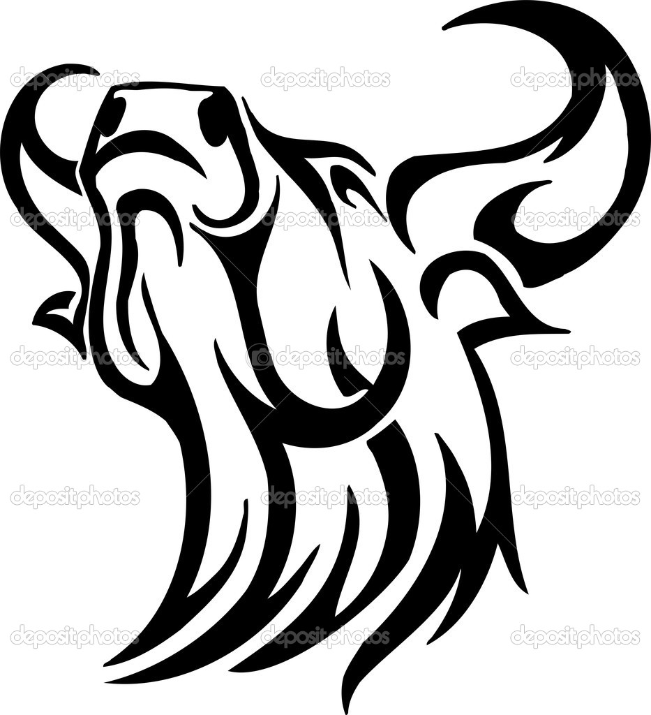 Bull In Tribal Style   Vector Image    Stock Illustration