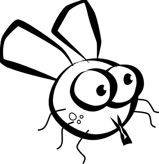 Cartoon Fly Black White Line Art Drawing Scalable Vector Graphics Svg