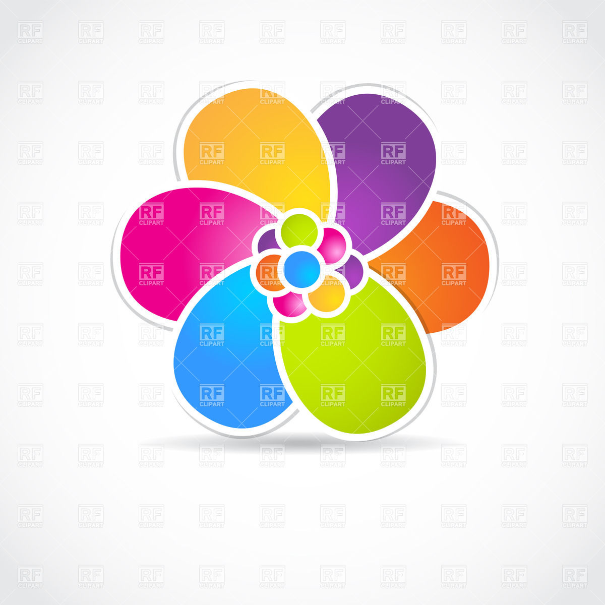 Flower Shaped Color Wheel With Motley Petals 24221 Download Royalty