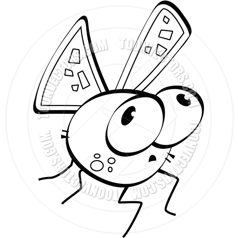 Fly Insect Clipart Black And White Cartoon Fly  Black And White