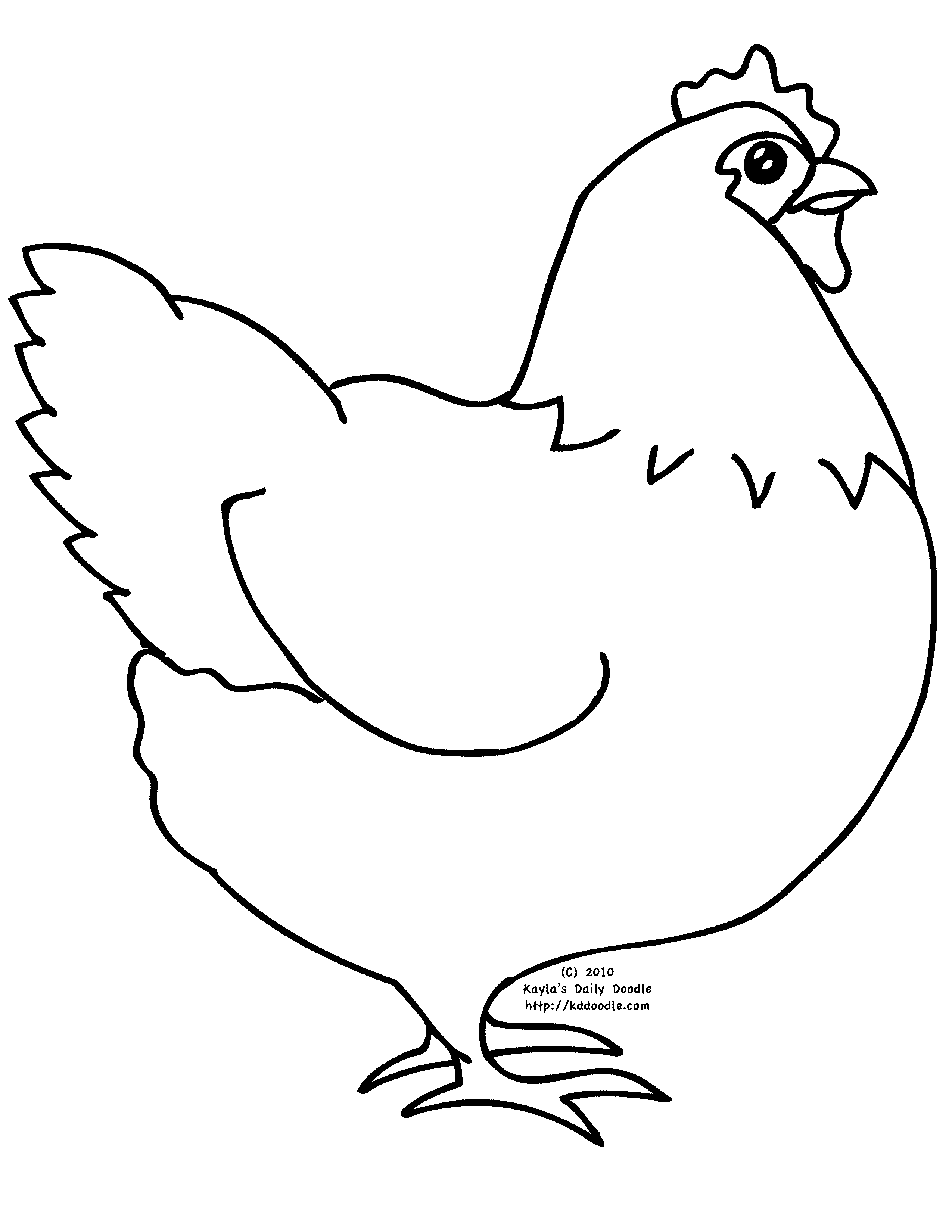 Hen White And Colouring Pages