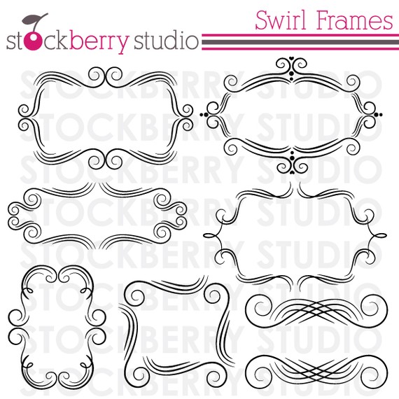 Items Similar To Swirl Decorative Frames Clipart On Etsy