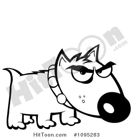 Mean Dog Clipart Mean Black And White Bull