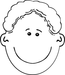 Smiling Boy Face Outline Clip Art At Clker Com   Vector Clip Art