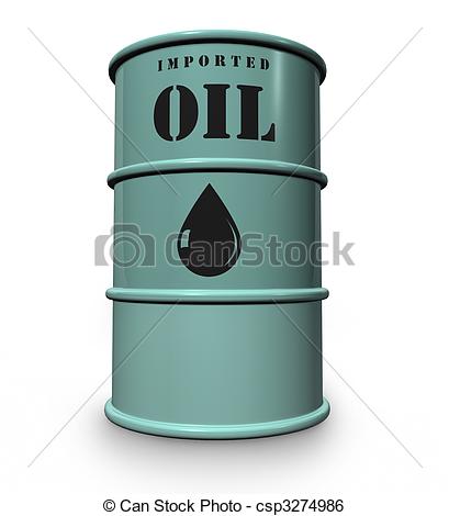 Stock Illustration Of Oil Drum   Steel Drum Of Imported Oil Csp3274986