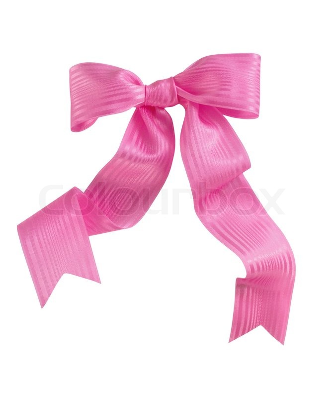 Stock Image Of  Pink Ribbon Bow Isolated On White Background