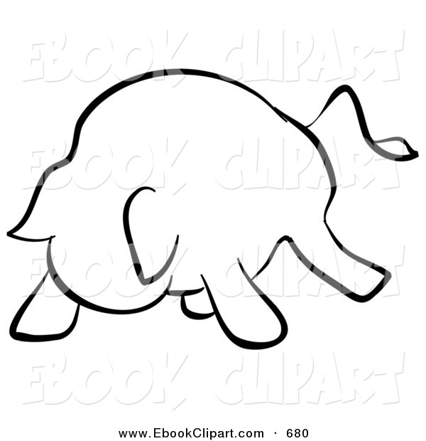 Vector Clip Art Of A Black And White Human Factor Bull On White By Leo
