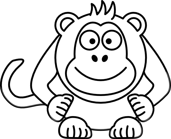 Black And White Cartoon Monkey Clip Art At Clker Com   Vector Clip Art